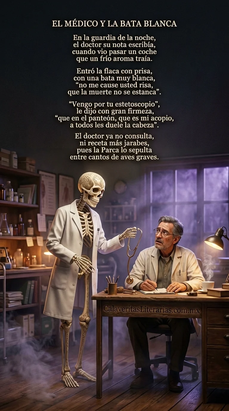 Calaverita Literaria de Día de Muertos - Calaverita 16 - El Médico y la Bata Blanca