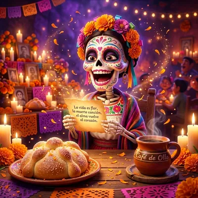 Ilustración Calaveras Cortas y Chistosas