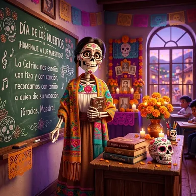 Ilustración Calaveras para Maestros